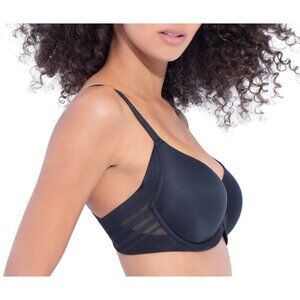 Women's Felina Paramour Marvelous Side Smoothing T-Shirt Bra Size 34G Black